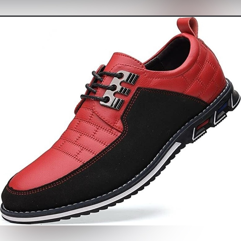COSIDRAM Mens Red Black Casual Dress Shoes Fashion Sneakers Dress Size 39 US 6.5
